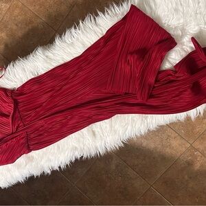 Topshop Deep Red Pleated jumpsuit